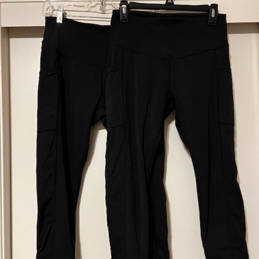 Popflex Morning Dew leggings set of 2 medium black 7/8 length